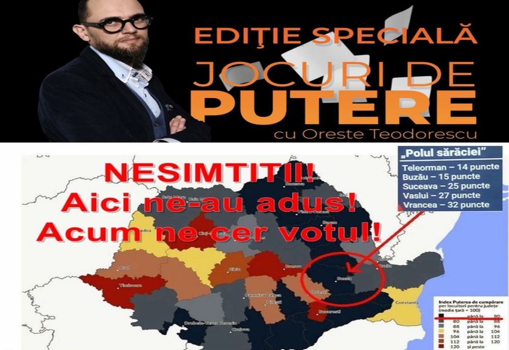 ”Jocuri de putere” cu Oreste Teodorescu: De ce votam numai incompetenti si ticalosi?