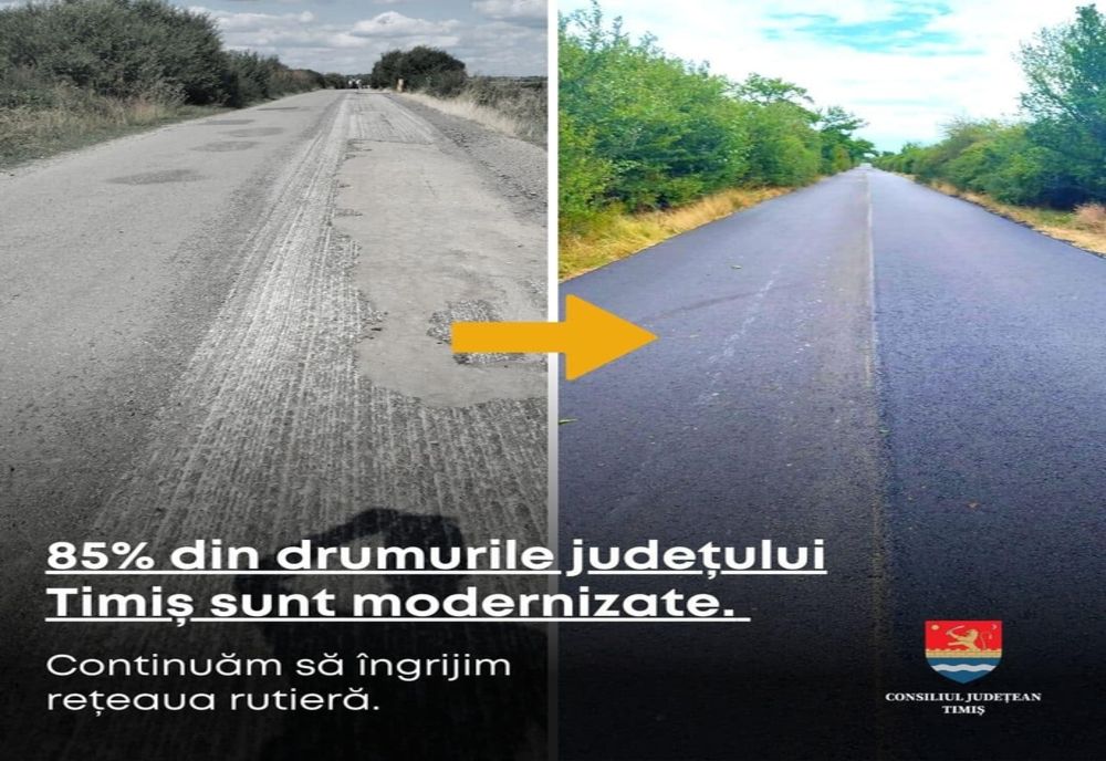  Timiș: Consiliul Județean a modernizat 85% din drumurile județene
