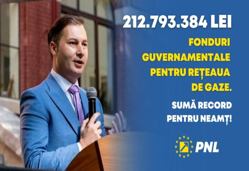 Președintele PNL Neamț George Lazăr anunță investiții în rețeaua de gaze din județ în valoare de 212,7 milioane lei