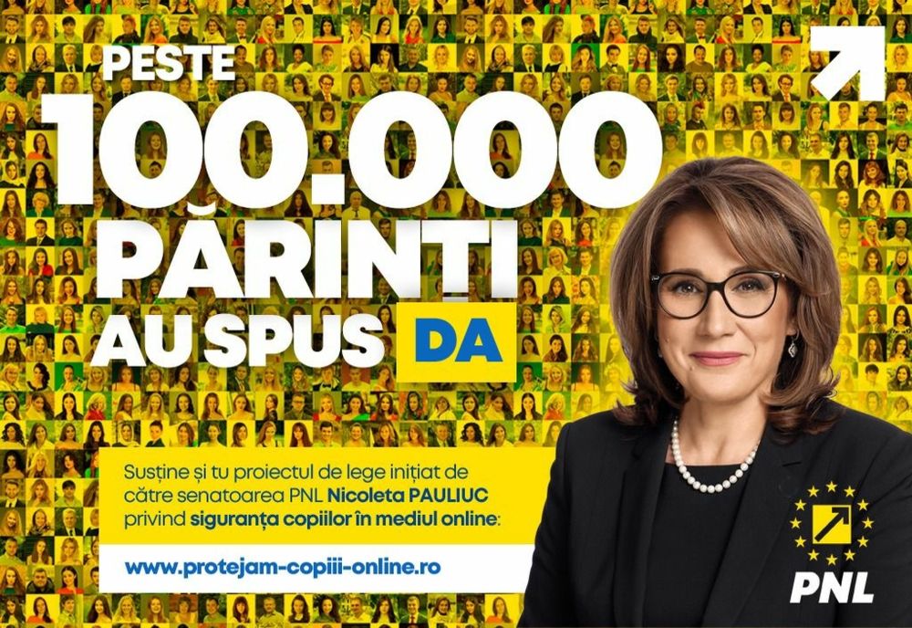 Senatoarea PNL Nicoleta Pauliuc: ”Vreau să le mulţumesc celor 100.000 de părinţi care au spus un DA hotărât proiectului prin care vrem să ne protejăm copiii”